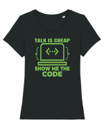 pentru programatori - talk is cheap show me the code Tricou mânecă scurtă guler larg fitted Damă Expresser