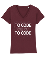 pentru programatori - To code or not to code Tricou mânecă scurtă guler V Damă Evoker