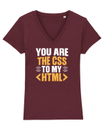 pentru programatori - You are the css to my html Tricou mânecă scurtă guler V Damă Evoker