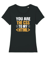 pentru programatori - You are the css to my html Tricou mânecă scurtă guler larg fitted Damă Expresser