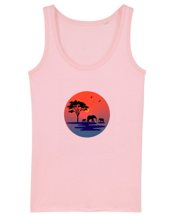 Elephants Cotton Pink