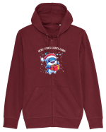 HERE COMES SANTA JAWS! Hanorac cu fermoar Unisex Connector