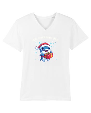 HERE COMES SANTA JAWS! White