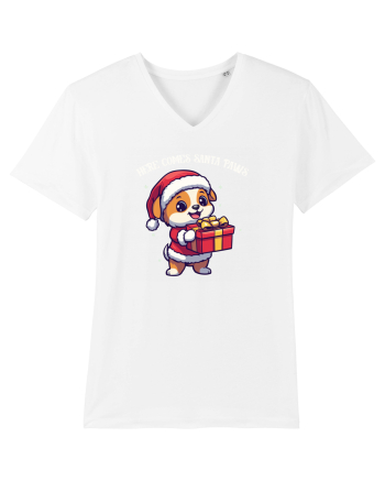 HERE COMES SANTA PAWS! ok White