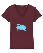 Cu capul in nori Tricou mânecă scurtă guler V Damă Evoker