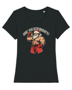 HAVE YOU BEEN NAUGHTY? Tricou mânecă scurtă guler larg fitted Damă Expresser