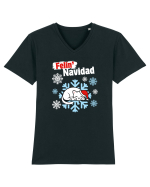 Funny Christmas Cat Tricou mânecă scurtă guler V Bărbat Presenter