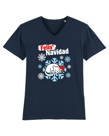 Funny Christmas Cat French Navy