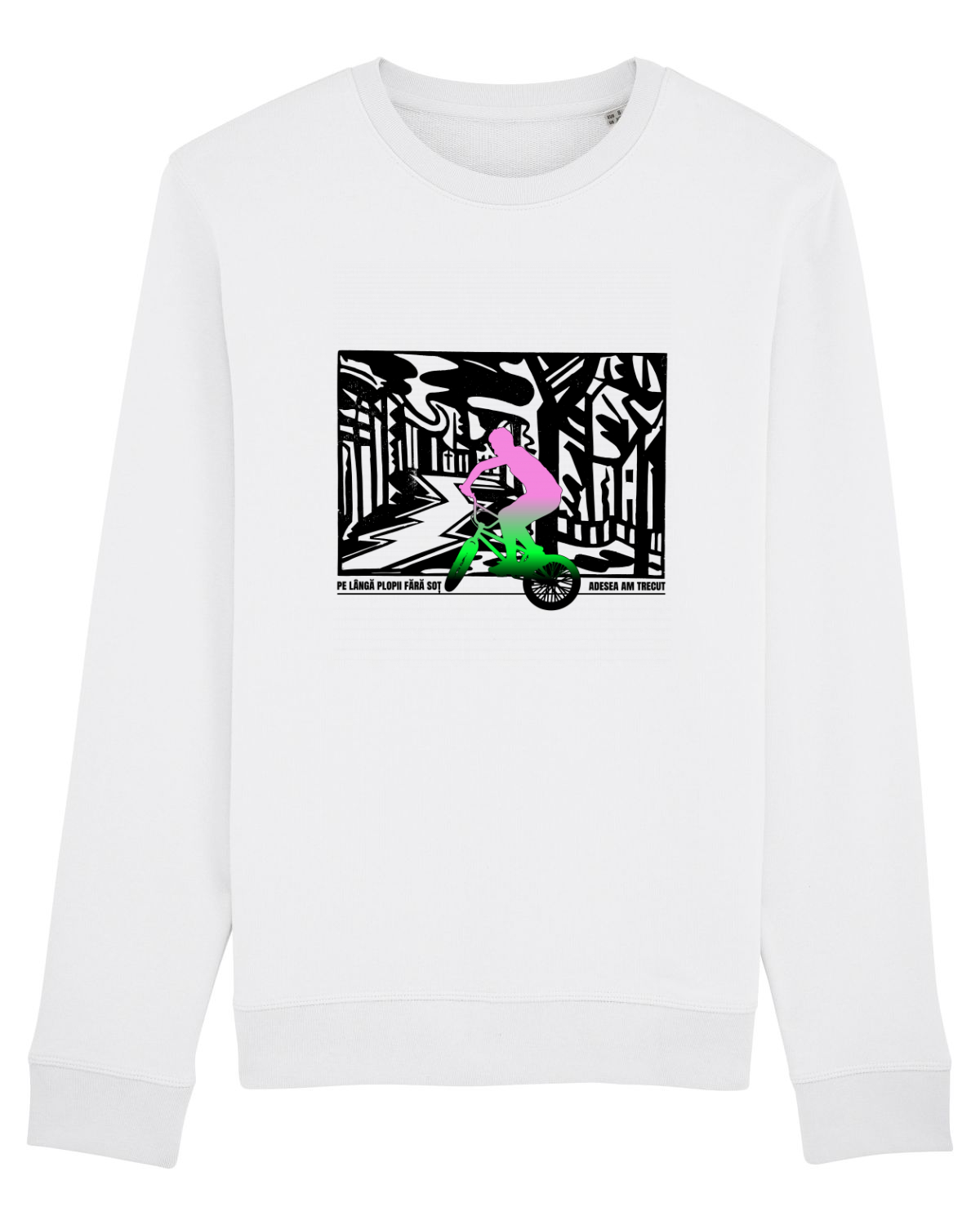 Bluză mânecă lungă Unisex Rise White