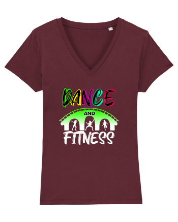 DANCE  and FITNESS white Burgundy