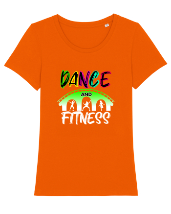 DANCE  and FITNESS white Bright Orange