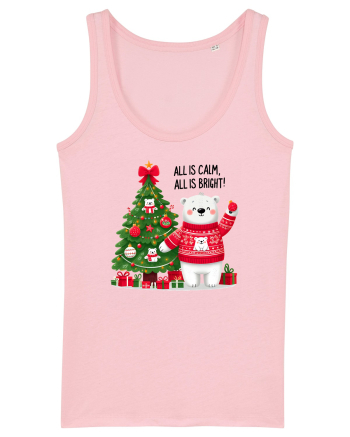 cu ursuleți si urări de Crăciun - All is calm - all is bright Cotton Pink