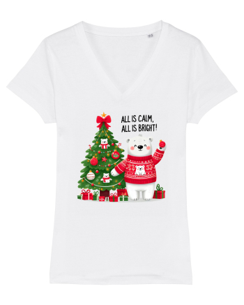 cu ursuleți si urări de Crăciun - All is calm - all is bright White