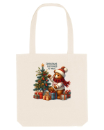 cu ursuleți si urări de Crăciun - Christmas blessings to you Sacoșă textilă