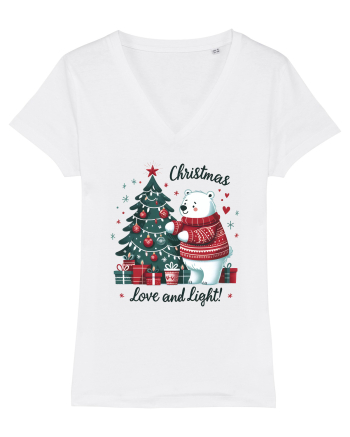 cu ursuleți si urări de Crăciun - Christmas love and light White