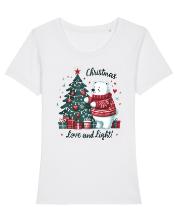 cu ursuleți si urări de Crăciun - Christmas love and light White