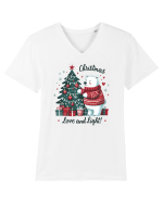 cu ursuleți si urări de Crăciun - Christmas love and light Tricou mânecă scurtă guler V Bărbat Presenter