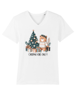 cu ursuleți si urări de Crăciun - Christmas vibes only Tricou mânecă scurtă guler V Bărbat Presenter