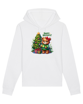 cu ursuleți si urări de Crăciun - Happy Holidays White