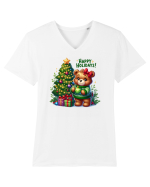 cu ursuleți si urări de Crăciun - Happy Holidays Tricou mânecă scurtă guler V Bărbat Presenter