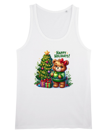 cu ursuleți si urări de Crăciun - Happy Holidays White