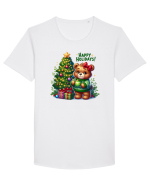 cu ursuleți si urări de Crăciun - Happy Holidays Tricou mânecă scurtă guler larg Bărbat Skater