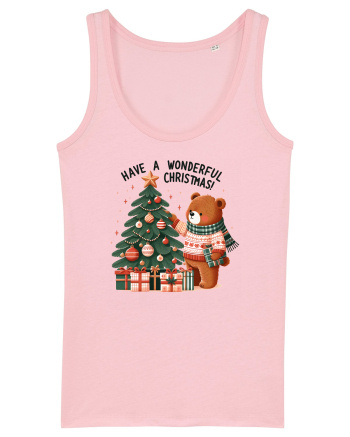 cu ursuleți si urări de Crăciun - Have a wonderful Christmas Cotton Pink