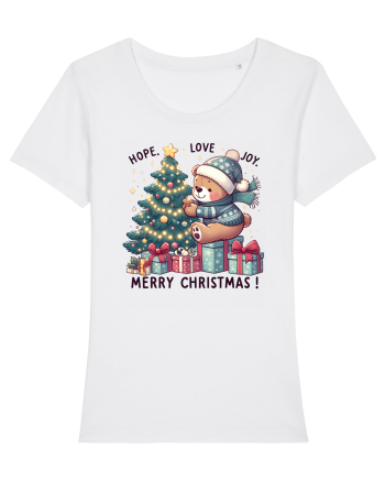 cu ursuleți si urări de Crăciun - Hope - Love - Joy White