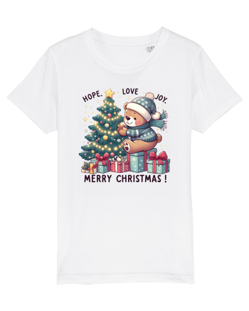 cu ursuleți si urări de Crăciun - Hope - Love - Joy White