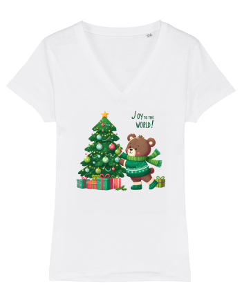 cu ursuleți si urări de Crăciun - Joy to the world White
