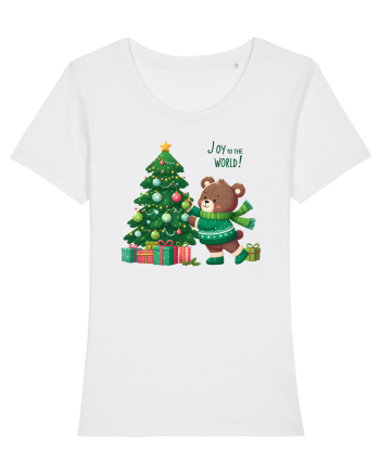 cu ursuleți si urări de Crăciun - Joy to the world White
