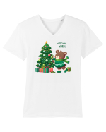 cu ursuleți si urări de Crăciun - Joy to the world Tricou mânecă scurtă guler V Bărbat Presenter