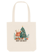 cu ursuleți si urări de Crăciun - Merry and Bright Sacoșă textilă