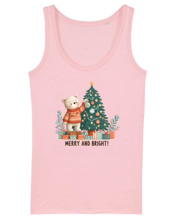 cu ursuleți si urări de Crăciun - Merry and Bright Cotton Pink