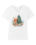 cu ursuleți si urări de Crăciun - Merry and Bright Tricou mânecă scurtă guler V Bărbat Presenter