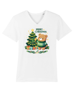cu ursuleți si urări de Crăciun - Merry Christmas Tricou mânecă scurtă guler V Bărbat Presenter