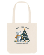 cu ursuleți si urări de Crăciun - Merry everything and happy always Sacoșă textilă