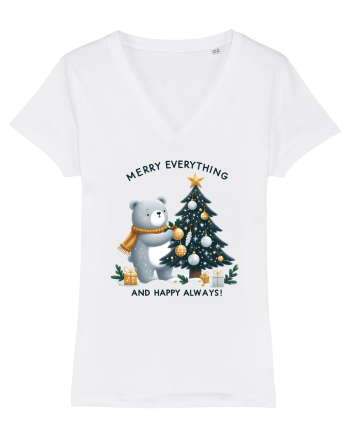 cu ursuleți si urări de Crăciun - Merry everything and happy always White