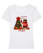 cu ursuleți si urări de Crăciun - Tis the season to be jolly Tricou mânecă scurtă guler larg fitted Damă Expresser
