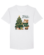 cu ursuleți si urări de Crăciun - Wishing you joy and peace Tricou mânecă scurtă guler larg Bărbat Skater