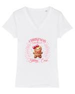 Crăciunul in roz - Christmas cookies baking crew Tricou mânecă scurtă guler V Damă Evoker