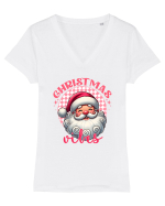 Crăciunul in roz - Christmas vibes Tricou mânecă scurtă guler V Damă Evoker