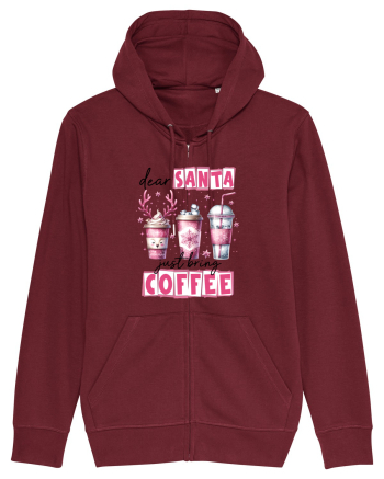 Crăciunul in roz - Dear Santa - just bring coffee Burgundy