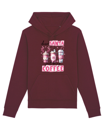 Crăciunul in roz - Dear Santa - just bring coffee Burgundy