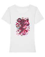 Crăciunul in roz - Hippie Christmas Tricou mânecă scurtă guler larg fitted Damă Expresser