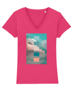Serene Sky Tricou mânecă scurtă guler V Damă Evoker