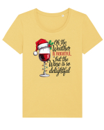 cu vin si umor de  Crăciun - But the wine is so delightful Tricou mânecă scurtă guler larg fitted Damă Expresser