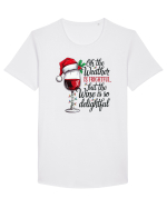 cu vin si umor de  Crăciun - But the wine is so delightful Tricou mânecă scurtă guler larg Bărbat Skater