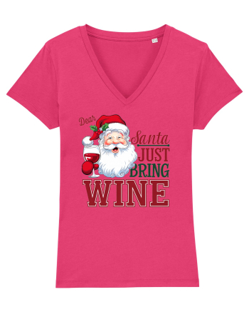 cu vin si umor de  Crăciun - Dear Santa just bring wine Raspberry