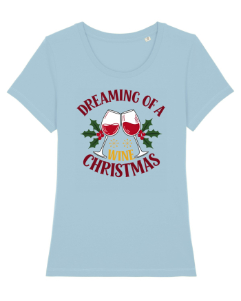 cu vin si umor de  Crăciun - Dreaming of a wine Christmas Sky Blue